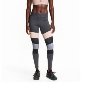 Grey and Pink H&M Stripped Yoga Pants/Leggings